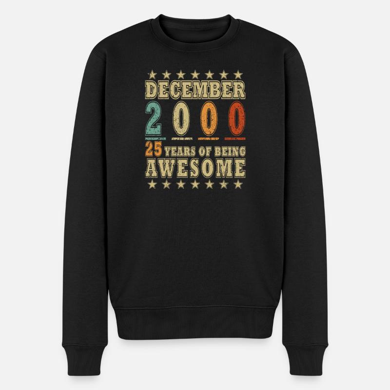Dezember 2000 Dezember Jubiläum Dezember 2000 - Männer Premium Bio Pullover - Schwarz