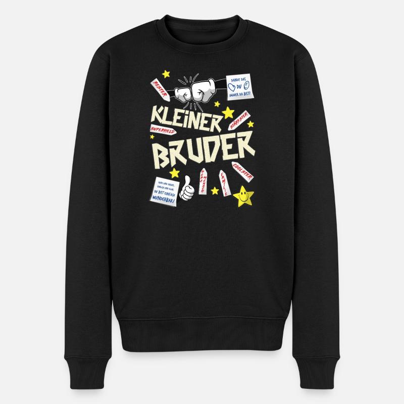 kleiner Bruder - Männer Premium Bio Pullover - Schwarz