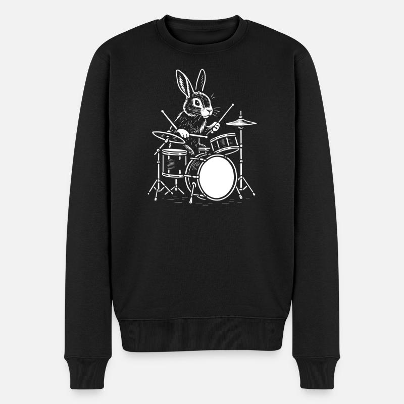 Rythm Rabbit Drummer - Pull Premium bio Homme - noir