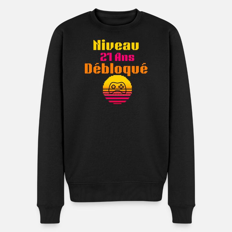 Level 21 Freigeschaltet - Männer Premium Bio Pullover - Schwarz