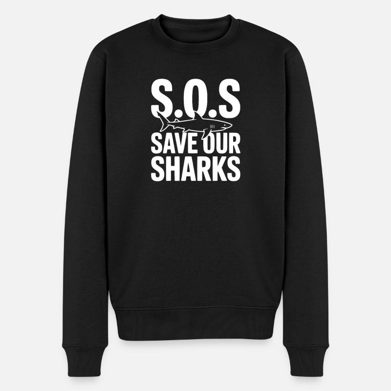 S.O.S Sauve nos requins - Pull Premium bio Homme - noir
