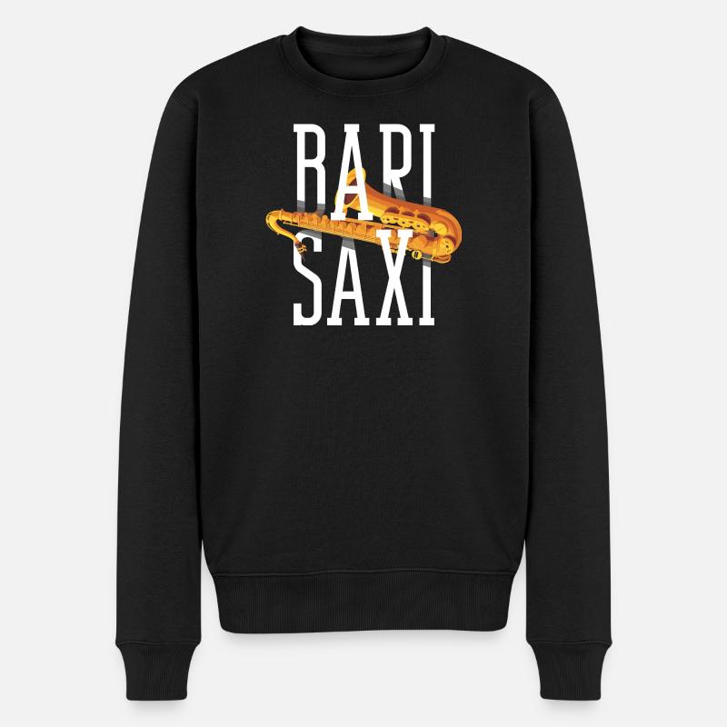 Saxofon - Männer Premium Bio Pullover - Schwarz