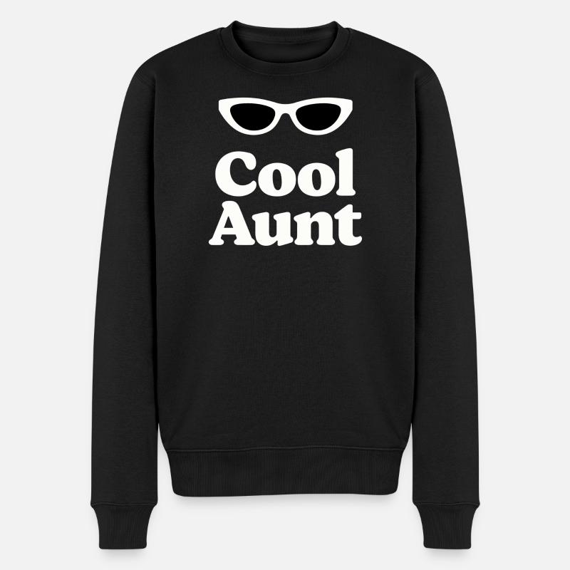 Cool Aunt Eyeglass-Logo - Männer Premium Bio Pullover - Schwarz
