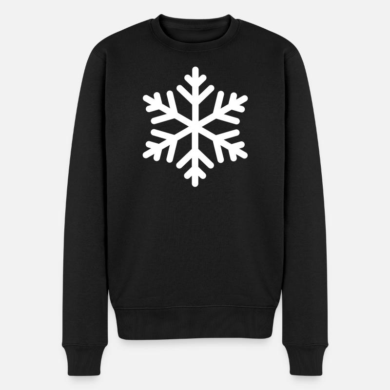 Schneeflocke Puristisch - Männer Premium Bio Pullover - Schwarz