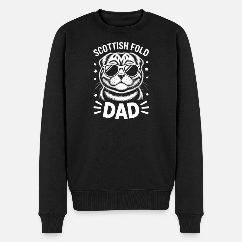 Cadeau Fold écossais Chats pliants écossais - Pull Premium bio Homme - noir