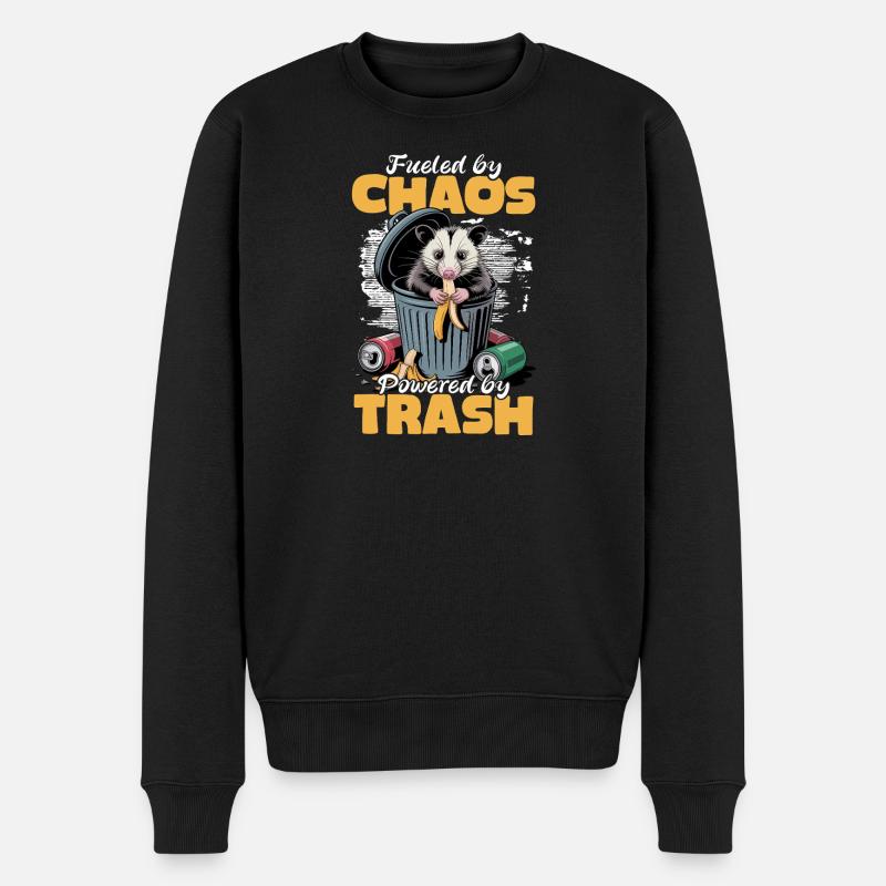 Funny Opossum - Männer Premium Bio Pullover - Schwarz