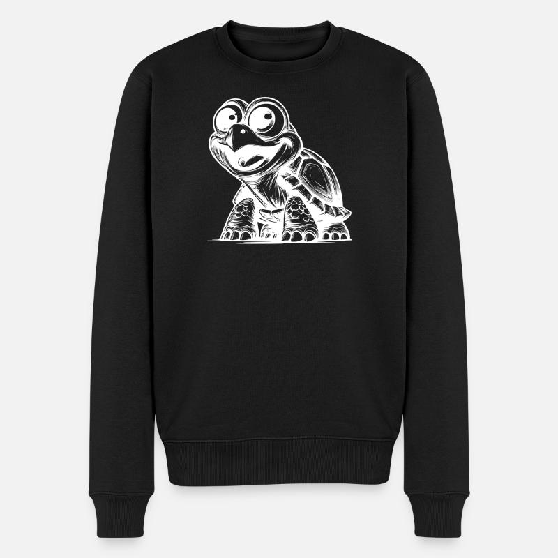 Baby Schildkröten mit großen Augen - Männer Premium Bio Pullover - Schwarz