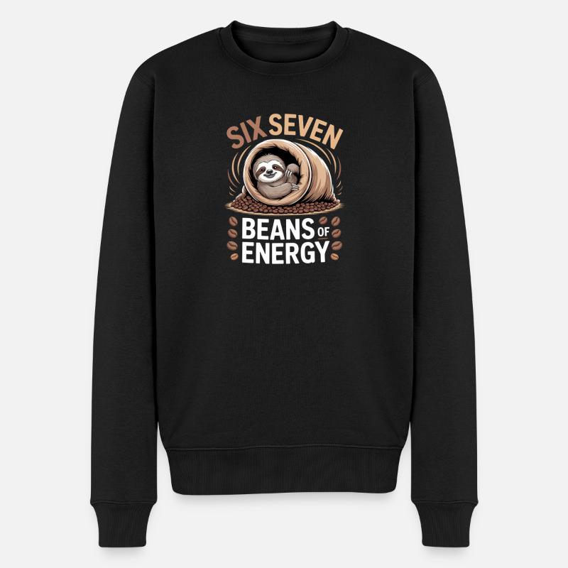 Sechs Sieben Bohnen Energie - Männer Premium Bio Pullover - Schwarz