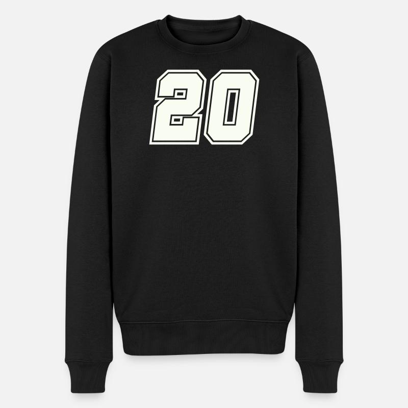 20 Zahl - Männer Premium Bio Pullover - Schwarz