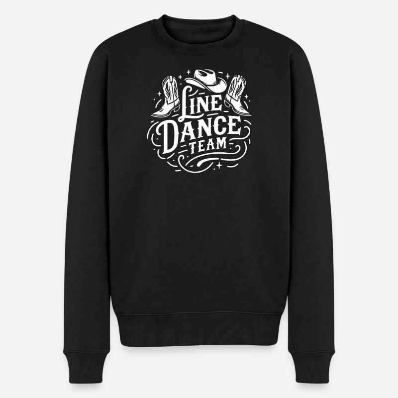 Line Dance Team Western Boots - Männer Premium Bio Pullover - Schwarz