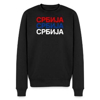 Drapeau serbe Serbien - Pull Premium bio Homme - noir - Devant - Nico (187cm)