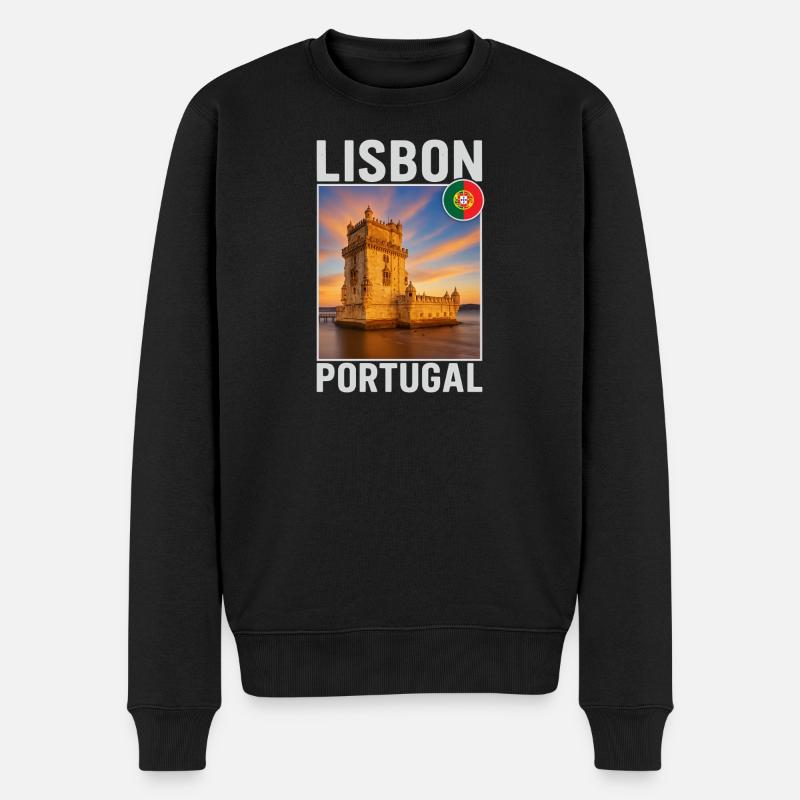 Lissabon - Männer Premium Bio Pullover - Schwarz