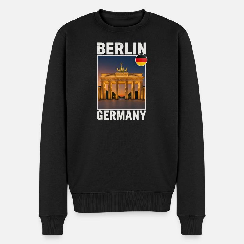 Berlin Brandenburger Tor - Männer Premium Bio Pullover - Schwarz
