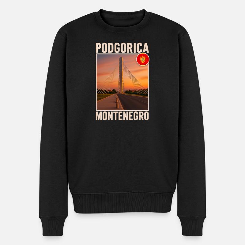 Podgorica Monténégro - Pull Premium bio Homme - noir