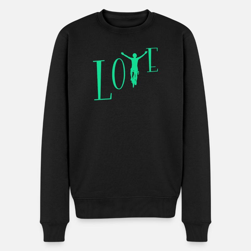 Liebe Radfahren - Männer Premium Bio Pullover - Schwarz