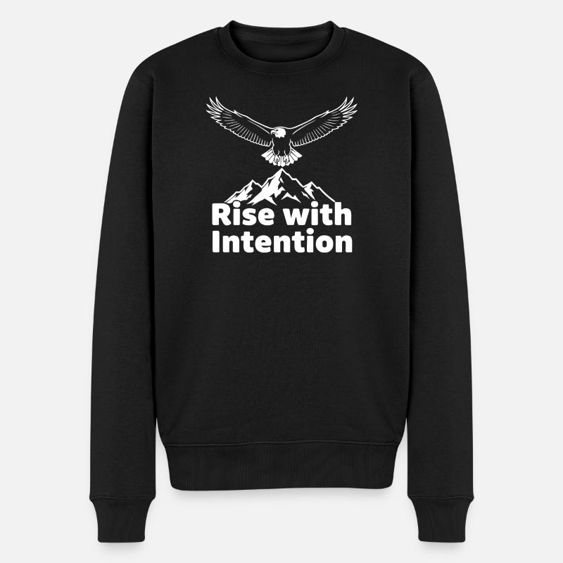 Aufstieg mit Absicht - Männer Premium Bio Pullover - Schwarz