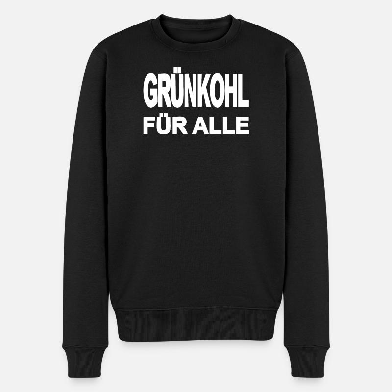 Grünkohl - Männer Premium Bio Pullover - Schwarz