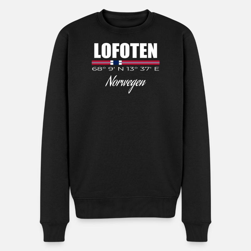 Lofoten - Männer Premium Bio Pullover - Schwarz
