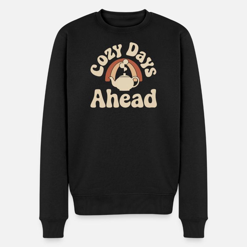 Cozy Days Ahead – Vintage Teekanne - Männer Premium Bio Pullover - Schwarz