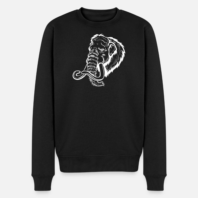 Mammutkopf Linienstil - Männer Premium Bio Pullover - Schwarz