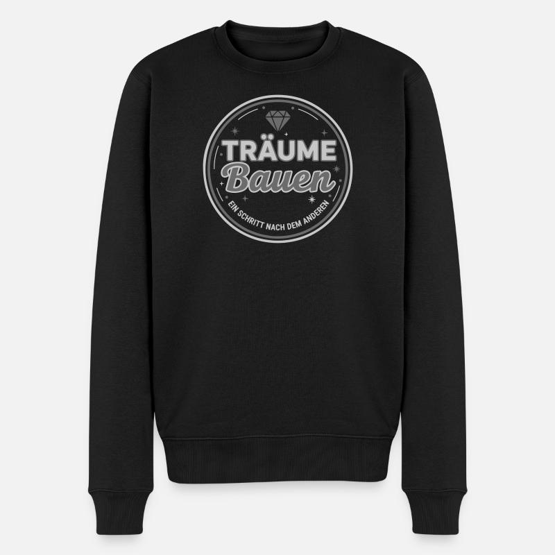 Träume Bauen Motivation - Erfolg Fokus - Männer Premium Bio Pullover - Schwarz