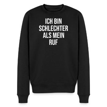 Je suis pire que ma réputation - Pull Premium bio Homme - noir - Devant - Nico (187cm)