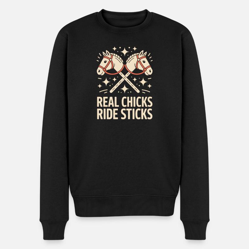 Hobby Horsing - Männer Premium Bio Pullover - Schwarz