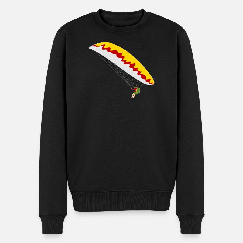 Bunter Gleitschirm - Männer Premium Bio Pullover - Schwarz
