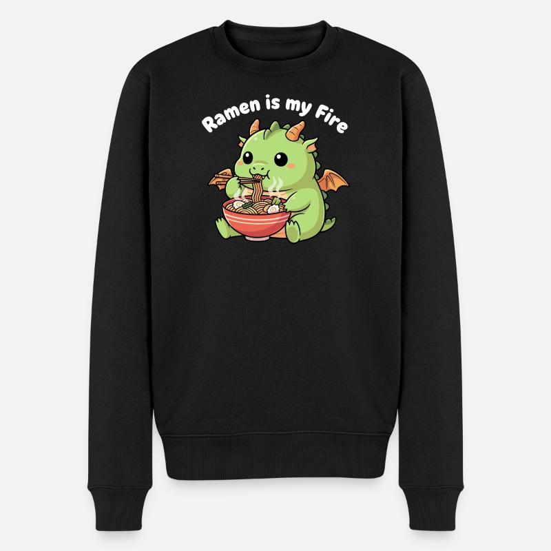 Ramenfeuer Drache – Nouilles au feu - Pull Premium bio Homme - noir