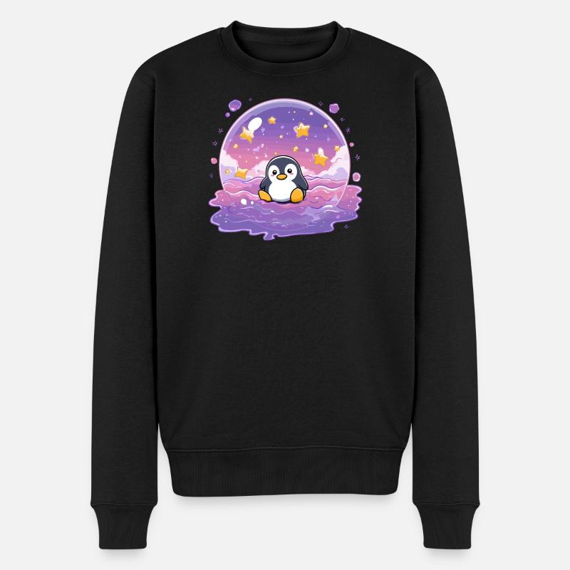 Pingouin dans le Sceau Stellaire - Pull Premium bio Homme - noir