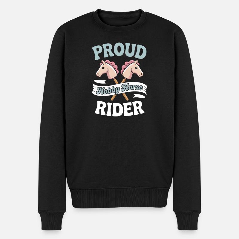 Hobby Horsing - Männer Premium Bio Pullover - Schwarz