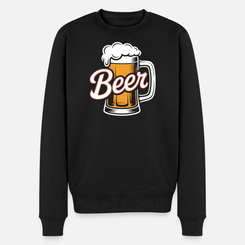Bier – Cool Beer Logo - Männer Premium Bio Pullover - Schwarz
