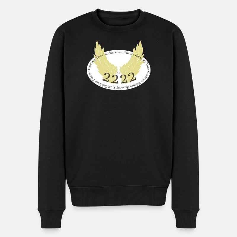 Engelsflügel mit Engelsnummer 2222 - Männer Premium Bio Pullover - Schwarz