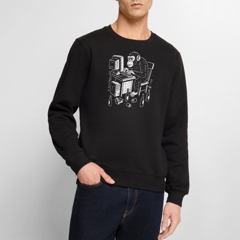 Deskbound Monkey Coder Men's Premium Organic Jumper