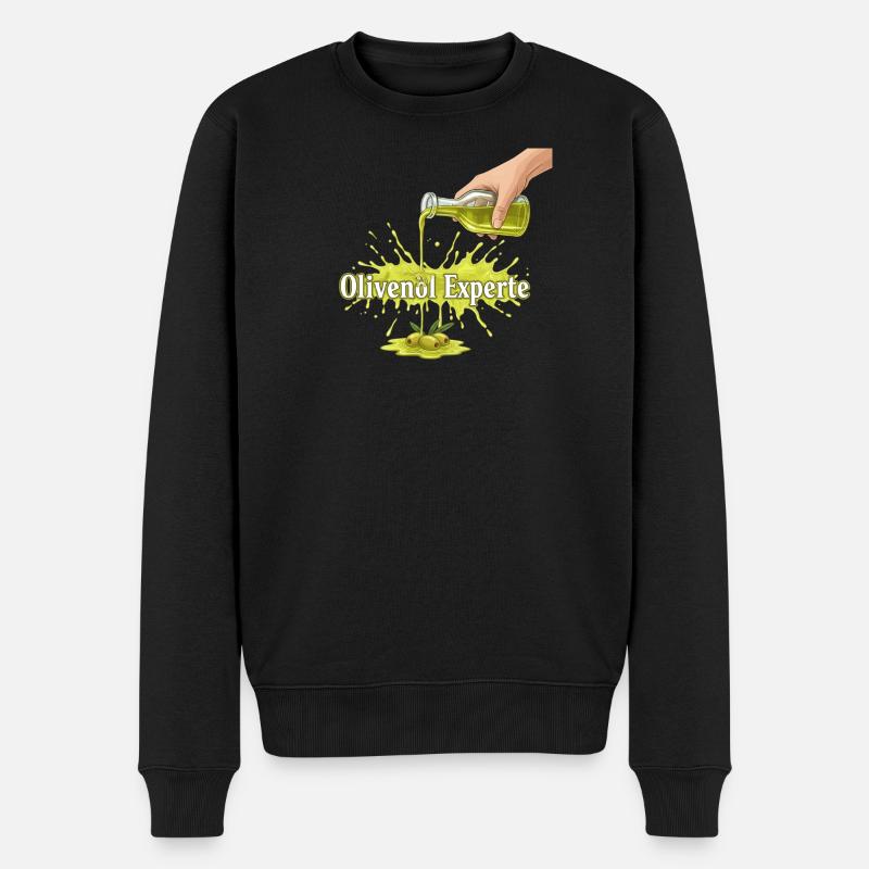 Olivenöl Experte - Männer Premium Bio Pullover - Schwarz