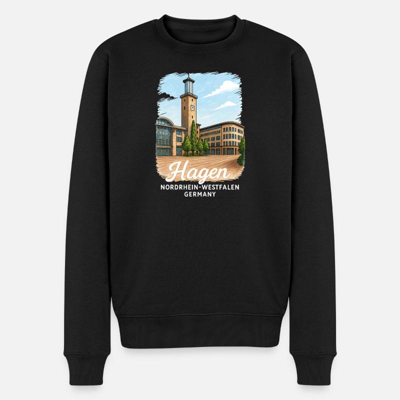 Hagen, Rhénanie-du-Nord-Westphalie - Pull Premium bio Homme - noir