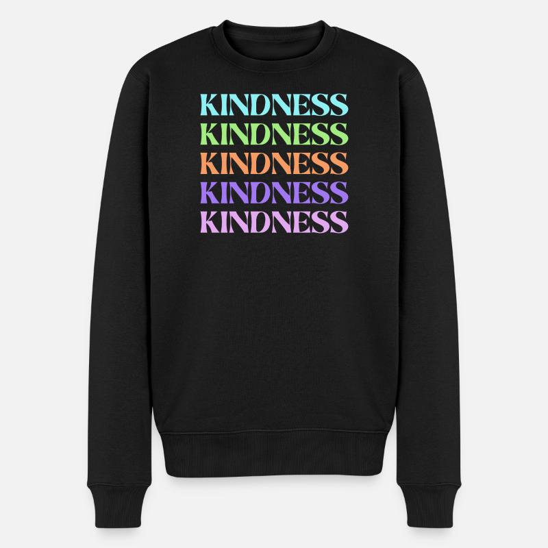Freundlichkeit Regenbogen gestapelter Text - Männer Premium Bio Pullover - Schwarz