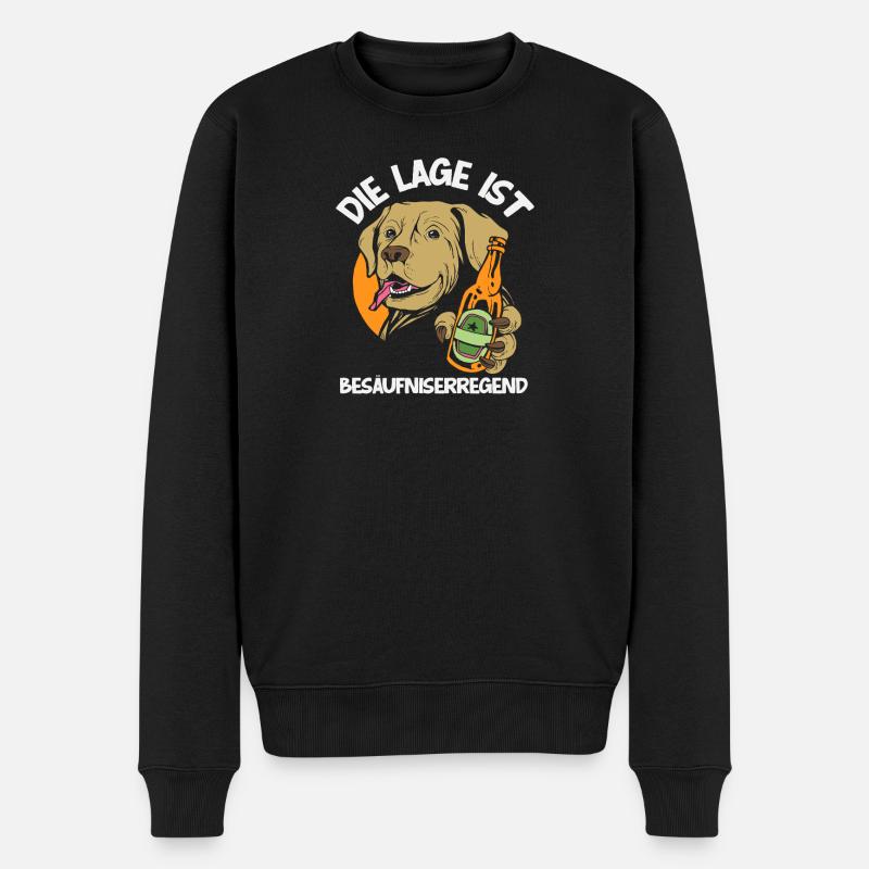 L’endroit est un chien ivre - Pull Premium bio Homme - noir