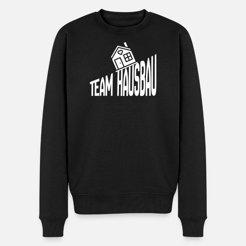 Team Hausbau - Männer Premium Bio Pullover - Schwarz