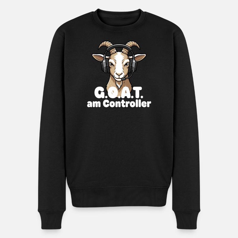 GOAT on the controller - Men's Premium Organic Jumper - black