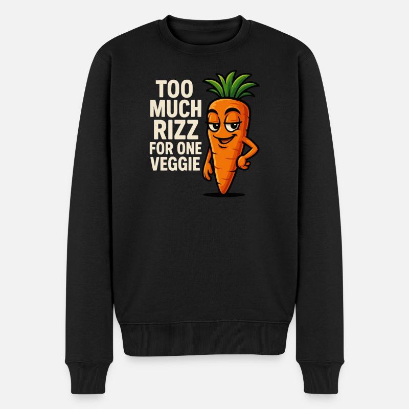 Zu viel Rizz für eine Karotte - Männer Premium Bio Pullover - Schwarz