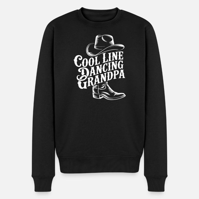 Line Dancing Grandpa - Männer Premium Bio Pullover - Schwarz