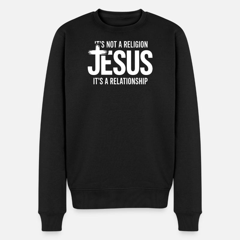 Jesus-Beziehungs-Tee - Männer Premium Bio Pullover - Schwarz