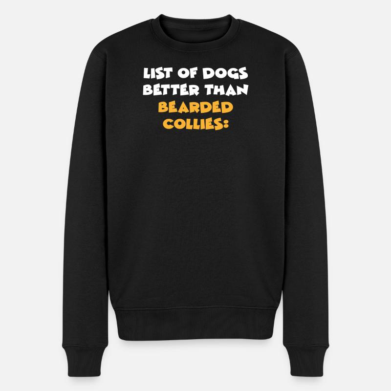 Bearded Collie - Männer Premium Bio Pullover - Schwarz