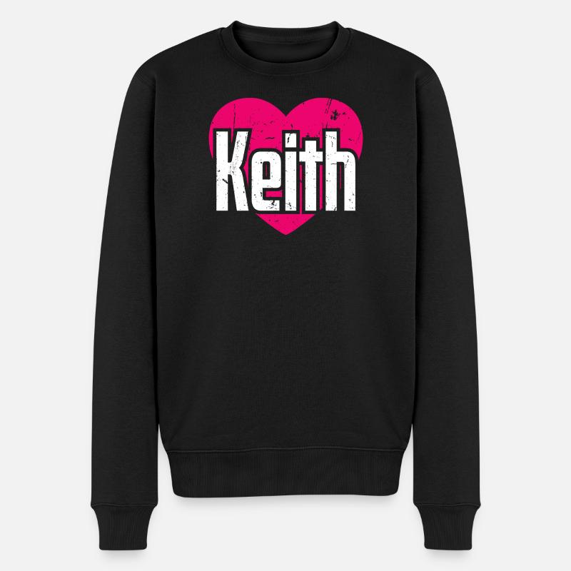 J’aime Keith Pink Heart J’aime Keith - Pull Premium bio Homme - noir