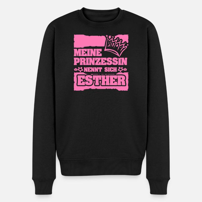 Esther als Maedchenname - Männer Premium Bio Pullover - Schwarz