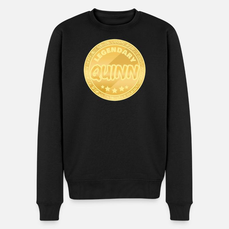 Quinn - Männer Premium Bio Pullover - Schwarz