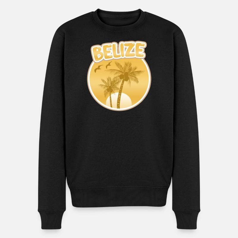 Urlaub Belize - Männer Premium Bio Pullover - Schwarz