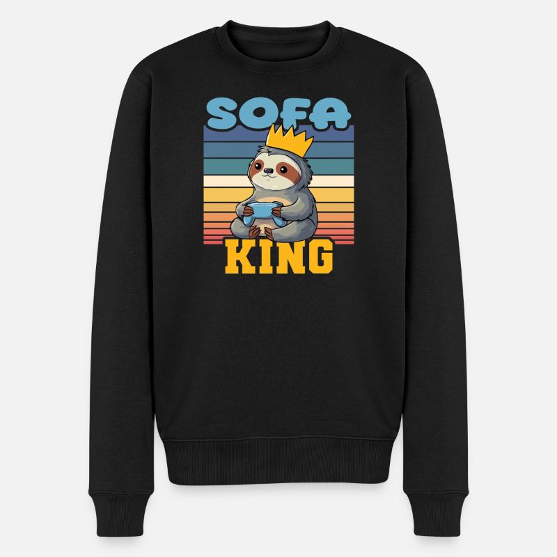 Gamer King - Männer Premium Bio Pullover - Schwarz