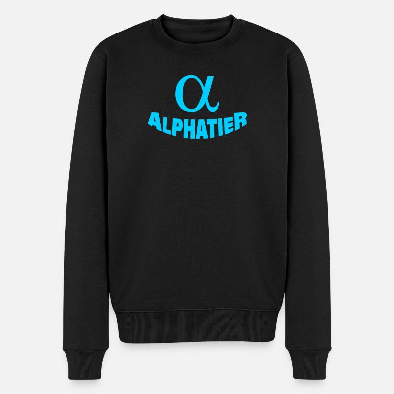 ALPHATIER - Männer Premium Bio Pullover - Schwarz